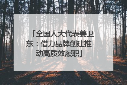 全国人大代表姜卫东：借力品牌创建推动高质效履职