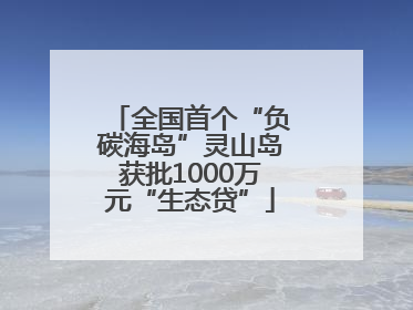全国首个“负碳海岛”灵山岛获批1000万元“生态贷”