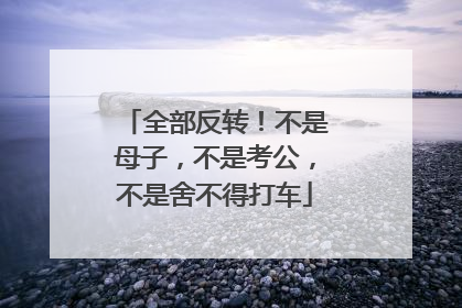 全部反转！不是母子，不是考公，不是舍不得打车