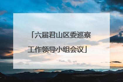 六届君山区委巡察工作领导小组会议