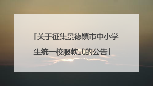 关于征集景德镇市中小学生统一校服款式的公告