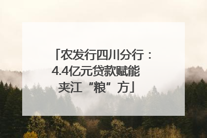 农发行四川分行：4.4亿元贷款赋能夹江“粮”方