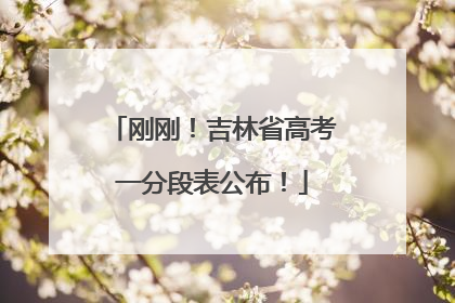 刚刚！吉林省高考一分段表公布！