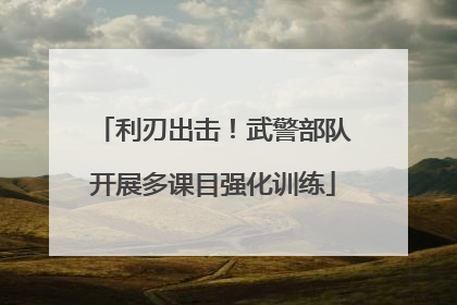 利刃出击！武警部队开展多课目强化训练