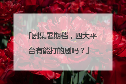 剧集暑期档，四大平台有能打的剧吗？