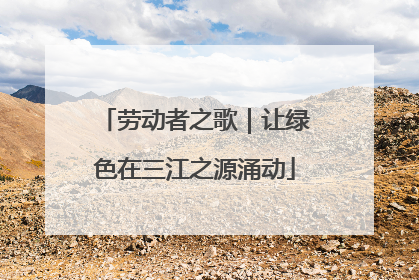 劳动者之歌｜让绿色在三江之源涌动