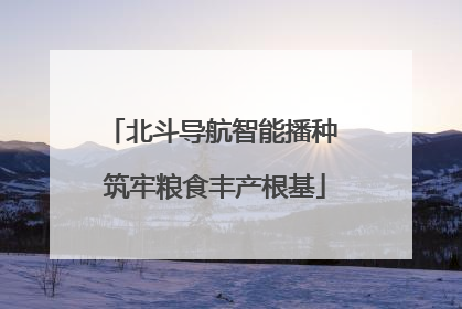 北斗导航智能播种 筑牢粮食丰产根基