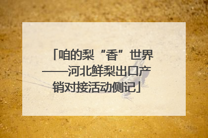 咱的梨“香”世界——河北鲜梨出口产销对接活动侧记