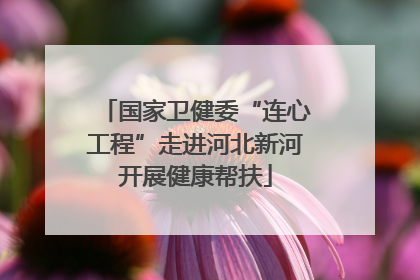 国家卫健委“连心工程”走进河北新河开展健康帮扶
