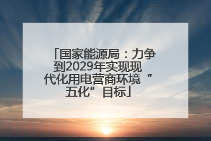 国家能源局：力争到2029年实现现代化用电营商环境“五化”目标