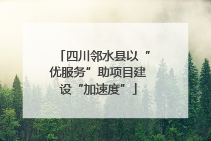 四川邻水县以“优服务”助项目建设“加速度”