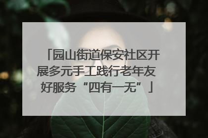园山街道保安社区开展多元手工践行老年友好服务“四有一无”