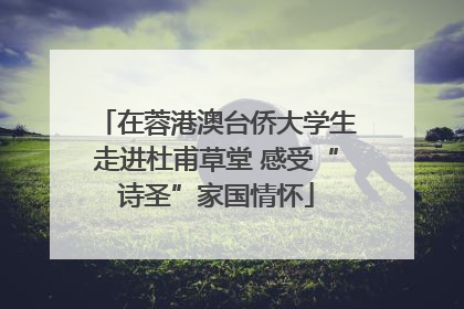 在蓉港澳台侨大学生走进杜甫草堂 感受“诗圣”家国情怀