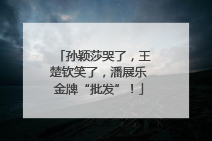 孙颖莎哭了，王楚钦笑了，潘展乐金牌“批发”！
