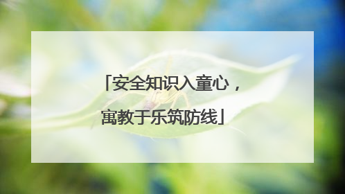 安全知识入童心，寓教于乐筑防线
