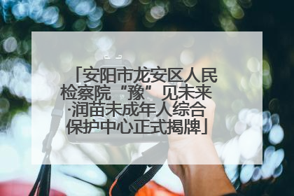 安阳市龙安区人民检察院“豫”见未来·润苗未成年人综合保护中心正式揭牌
