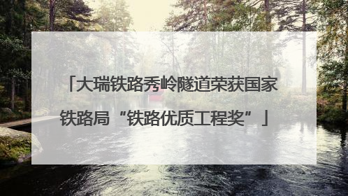 大瑞铁路秀岭隧道荣获国家铁路局“铁路优质工程奖”