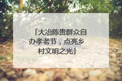 大冶陈贵群众自办孝老节，点亮乡村文明之光