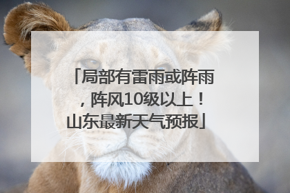 局部有雷雨或阵雨，阵风10级以上！山东最新天气预报