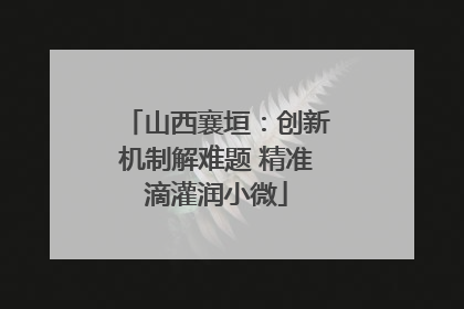 山西襄垣：创新机制解难题 精准滴灌润小微