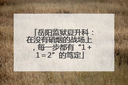 岳阳监狱夏升科：在没有硝烟的战场上，每一步都有“1＋1＝2”的笃定