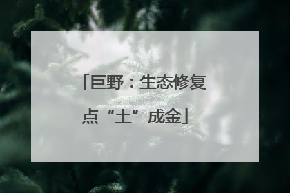 巨野：生态修复点“土”成金