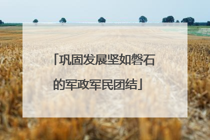 巩固发展坚如磐石的军政军民团结