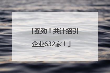 强劲！共计招引企业632家！