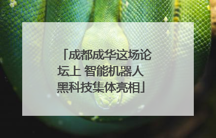 成都成华这场论坛上 智能机器人黑科技集体亮相