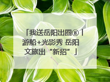 我送岳阳出圈⑧丨游船+光影秀 岳阳文旅出“新招”
