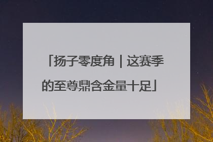 扬子零度角｜这赛季的至尊鼎含金量十足