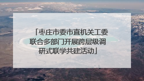 枣庄市委市直机关工委联合多部门开展跨层级调研式联学共建活动