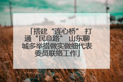 搭建“连心桥” 打通“民意路” 山东聊城多举措做实做细代表委员联络工作