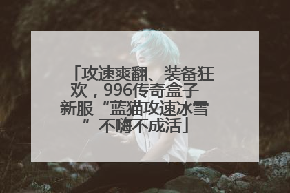 攻速爽翻、装备狂欢，996传奇盒子新服“蓝猫攻速冰雪”不嗨不成活