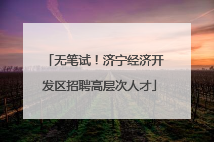 无笔试！济宁经济开发区招聘高层次人才
