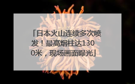 日本火山连续多次喷发！最高烟柱达1300米，现场画面曝光