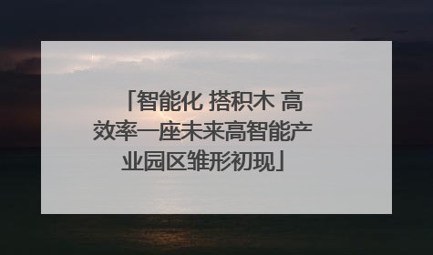 智能化 搭积木 高效率一座未来高智能产业园区雏形初现