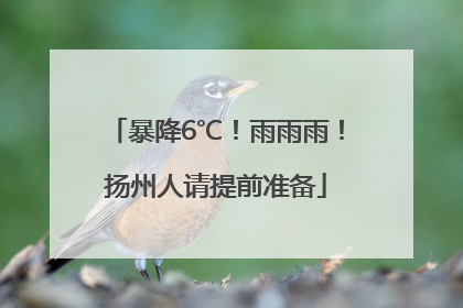 暴降6℃！雨雨雨！扬州人请提前准备