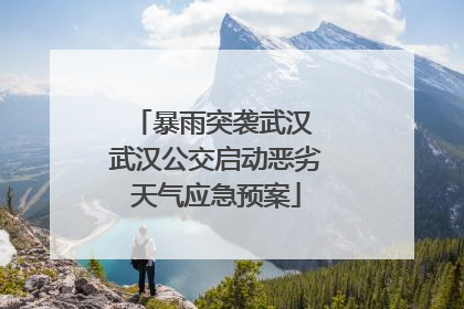 暴雨突袭武汉 武汉公交启动恶劣天气应急预案