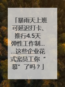 暴雨天上班可延迟打卡、推行4.5天弹性工作制……这些企业花式宠员工你“慕”了吗？