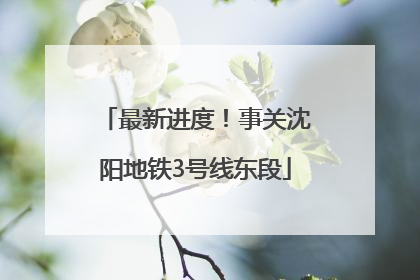 最新进度！事关沈阳地铁3号线东段