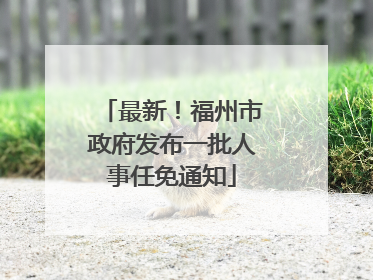 最新！福州市政府发布一批人事任免通知