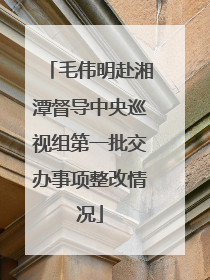 毛伟明赴湘潭督导中央巡视组第一批交办事项整改情况
