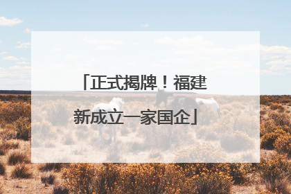 正式揭牌！福建新成立一家国企
