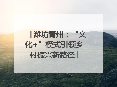 潍坊青州：“文化+”模式引领乡村振兴新路径
