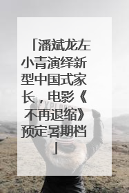 潘斌龙左小青演绎新型中国式家长，电影《不再退缩》预定暑期档