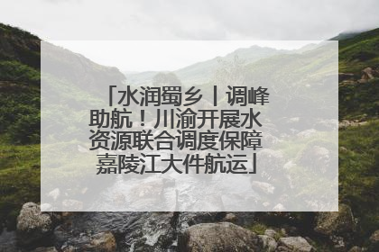 水润蜀乡丨调峰助航！川渝开展水资源联合调度保障嘉陵江大件航运