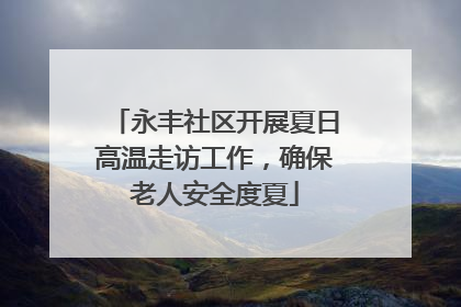 永丰社区开展夏日高温走访工作，确保老人安全度夏