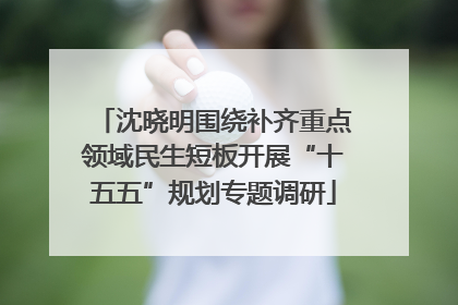 沈晓明围绕补齐重点领域民生短板开展“十五五”规划专题调研