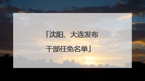 沈阳、大连发布干部任免名单